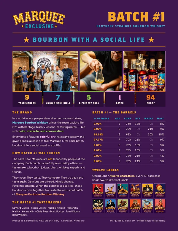 Preview of the one-page Marquee Exclusive fact sheet